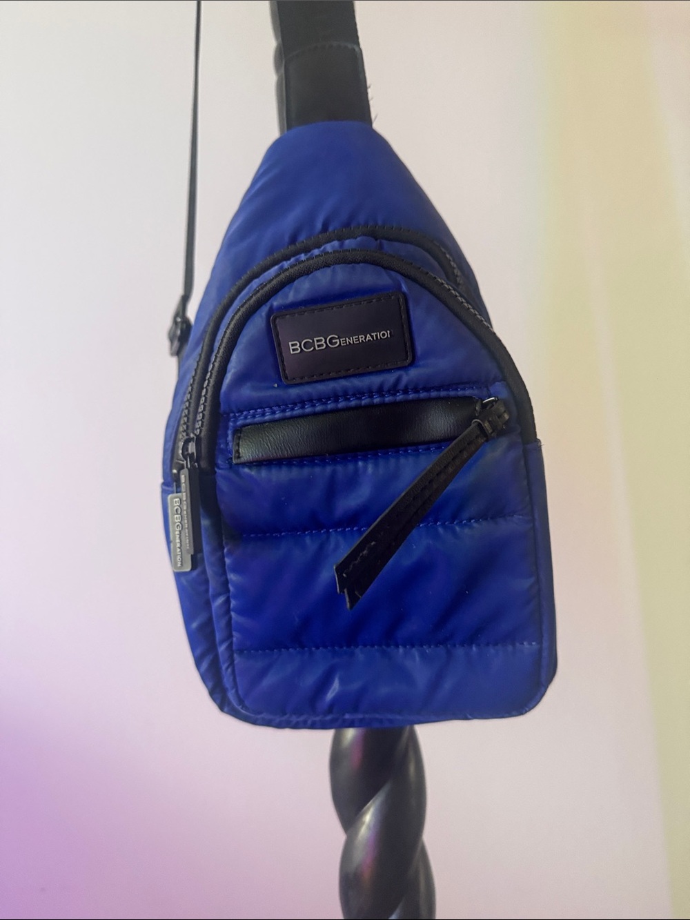 BCBGeneration Men's Electric Blue Quilted Sling Bag
